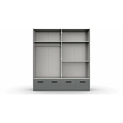 Avis Inside 75 Armoire JUDE 4 portes 4 tiroirs décor graphite façade digi-steel-optic porte soft close