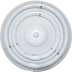 Plafonnier CIRCE rond 1xG10q T9 circ.+1x40WG10q (T9 circ.) H9xP.46cm Blanc Réf:CIR32+40 CHBR