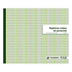 Exacompta - registre piqûre horizontal unique du personnel - 40 pages format 27 x 32 cm