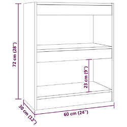 vidaXL Bibliothèque/Séparateur de pièce Sonoma gris 60x30x72 cm pas cher