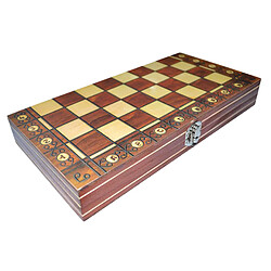 Pliant En Bois Jeu d'échecs Voyage Jeu 3 dans 1 Échecs Dames Backgammon pour Enfants Intelligence Développement 17x17inch