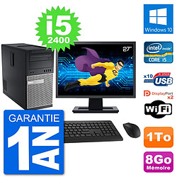 PC Tour Dell 7010 Ecran 27" Intel i5-2400 RAM 8Go Disque 1To Windows 10 Wifi · Occasion 