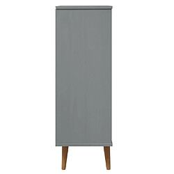 vidaXL Armoire à chaussures MOLDE Gris 59,5x35x103 cm Bois de pin pas cher