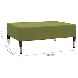 vidaXL Repose-pied Vert clair 78x56x32 cm Velours pas cher