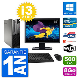 PC Lenovo M91p SFF Ecran 22" Intel i3-2100 RAM 8Go Disque 500Go Windows 10 Wifi · Occasion 