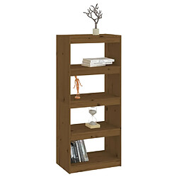 Avis vidaXL Bibliothèque/Séparateur de pièce Marron miel 60x30x135,5 cm Pin