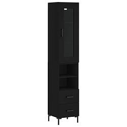 vidaXL Buffet haut Noir 34,5x34x180 cm Bois d'ingénierie