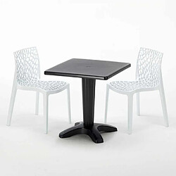 Grand Soleil Table et 2 chaises colorées polypropylen