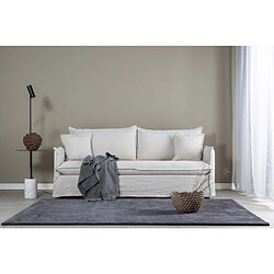 Venture Home Tapis en coton et polyester effet viscose gris foncé Undra 350 x 250 cm.