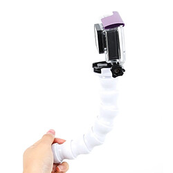 Wewoo Support Holder blanc pour GoPro Hero 4 / 3+ / 3/2/1 Montage sur pince Flex 7 Joint Rotation à 360 ° réglable Cou 