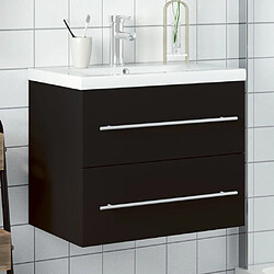 vidaXL Armoire lavabo de salle de bain avec bassin intégré noir