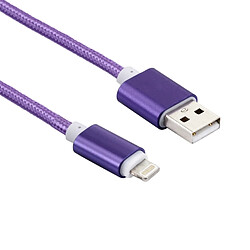 Wewoo Câble Violet pour iPhone X / 8 et ampère 8 Plus / 7 & 7 Plus / 6 & 6s & 6 Plus & 6s Plus / iPad Tête en métal de 2m de style tissé 84 noyaux Lightning 8 broches à l'USB 2.0 Données / de chargeur,