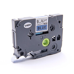 vhbw Cassette à ruban cartouche 9mm bleue pour Brother P-Touch 200, 300, 500, 1000, 2000, 9000-Serie et TZE-521. 