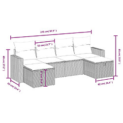 Avis vidaXL Salon de jardin avec coussins 6pcs mélange beige résine tressée