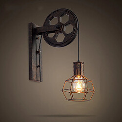 Stoex Applique Creative style industriel rétro lampe de mur Loft style levage poulie lumière canal couloir mur lampe 