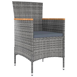 Maison Chic Lot de 4 Chaises de salle à manger de jardin - Fauteuil d'extérieur Résine tressée Gris -MN33905