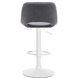 Avis Decoshop26 Tabourets de bar chaises haute x2 avec repose-pieds en velours gris foncé piètement métallique blanc 10_0004091