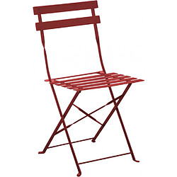 Avis ALIZÉ Chaises pliantes en acier Cuba (Lot de 2) rouge.