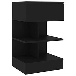 vidaXL Table de chevet Noir 40x35x65 cm Bois d’ingénierie