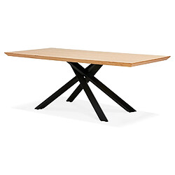 Acheter Alterego Table à diner avec pied central en x 'WALABY' en bois finition naturelle - 200x100 cm