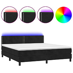 vidaXL Sommier à lattes de lit avec matelas LED Noir 180x200 cm