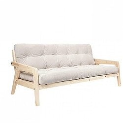 Inside 75 Canapé convertible futon GRAB pin naturel coloris ivoire couchage 130 cm.