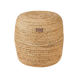 Beliani Pouf en jute beige sable 46 x 48 cm DALAMA