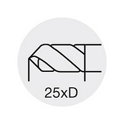 GUHRING Foret pour perçage profond 25 x D, Ø m7/h7 : 12,0 mm, Long. totale 386 mm, Long. hélice 337 mm, Ø queue h6 : 12 mm