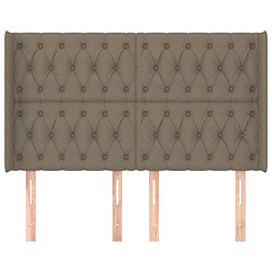 Avis Maison Chic Tête de lit scandinave avec oreilles,meuble de chambre Taupe 163x16x118/128 cm Tissu -MN62248