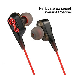 Wewoo Écouteurs rouge pour iPhone, Samsung, HTC, Sony et autres smartphones Dual Driver intra-auriculaires filaire 3,5 mm stéréo avec micro,