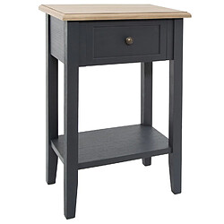 Atmosphera, Createur D'Interieur Table de chevet contempo bois Damian - L. 45 x H. 67 cm - Gris foncé