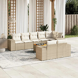 Maison Chic Salon de jardin avec coussins 9 pcs, Ensemble Tables et chaises de jardin, beige résine tressée -GKD316001