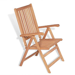 Maison Chic Lot de 2 Chaises inclinables de jardin - Fauteuil d'extérieur Bois de teck solide -MN51756