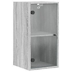 vidaXL Armoire murale avec portes en verre sonoma gris 35x37x68,5 cm