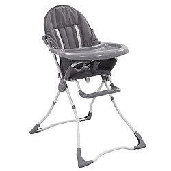 vidaXL Chaise haute pour bébé Gris et blanc 