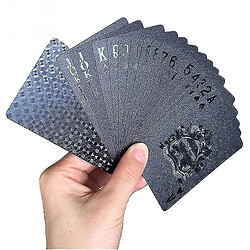 Universal cartes à jouer au poker noir en feuille noire, jeu de cartes étanche 