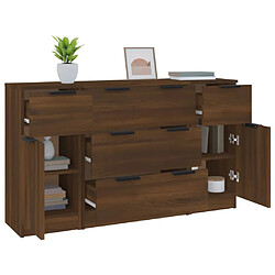 Avis vidaXL Ensemble de buffets 3 pcs Chêne marron Bois d'ingénierie