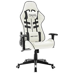 vidaXL Chaise de jeu Blanc et noir Cuir artificiel 