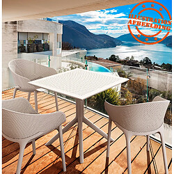 Alterego Chaise de terrasse perforée 'LUCKY' blanche design