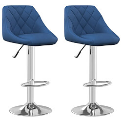 vidaXL Tabourets de bar lot de 2 bleu velours