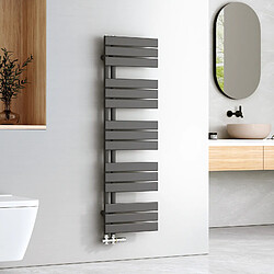 EMKE Radiateur Panneau, Sèche-serviette eau Chaude, Porte-Serviettes Pour Le Chauffage de la Salle de Bain, Chauffe Serviettes à Température Constante, 130x40cm, 598W, Anthracite