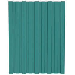 vidaXL Panneaux de toiture 12 pcs Acier galvanisé Vert 60x45 cm