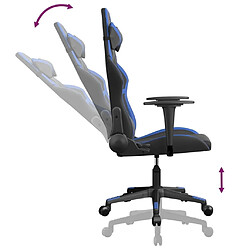 Maison Chic Chaise de jeu, Chaise gaming de massage, Fauteuil gamer d'ordinateur,Chaise de Bureau Noir et bleu Similicuir -GKD46177 pas cher