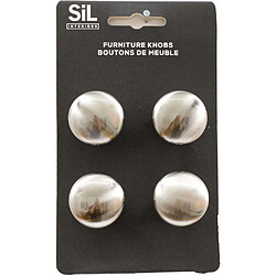 Sil Ensemble de 4 boutons de meuble en alu argenté.