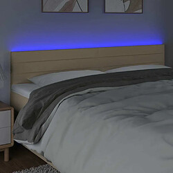 Avis Maison Chic Tête de lit scandinave à LED,meuble de chambre Crème 160x5x78/88 cm Tissu -MN51437