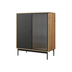 Acheter Bestmobilier Lamia - buffet haut - bois et noir - 100 cm