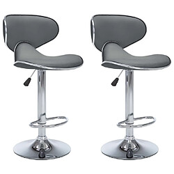 vidaXL Tabourets de bar lot de 2 gris similicuir