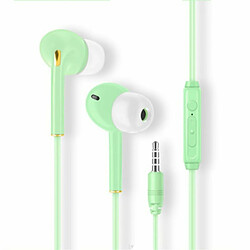 K23 Macaron Color Casque De Téléphone Filaire Intra-Auriculaire Avec Micro 3,5 Mm Écouteurs Universels À Contrôle De Fil (K23) Vert 