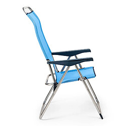 Avis Chaise de Plage Pliante Solenny 5 Positions Dossier Ergonomique Bleu 67x63x114 cm