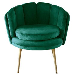 Paris Prix Fauteuil Arrondi en Velours Dabren 80cm Vert